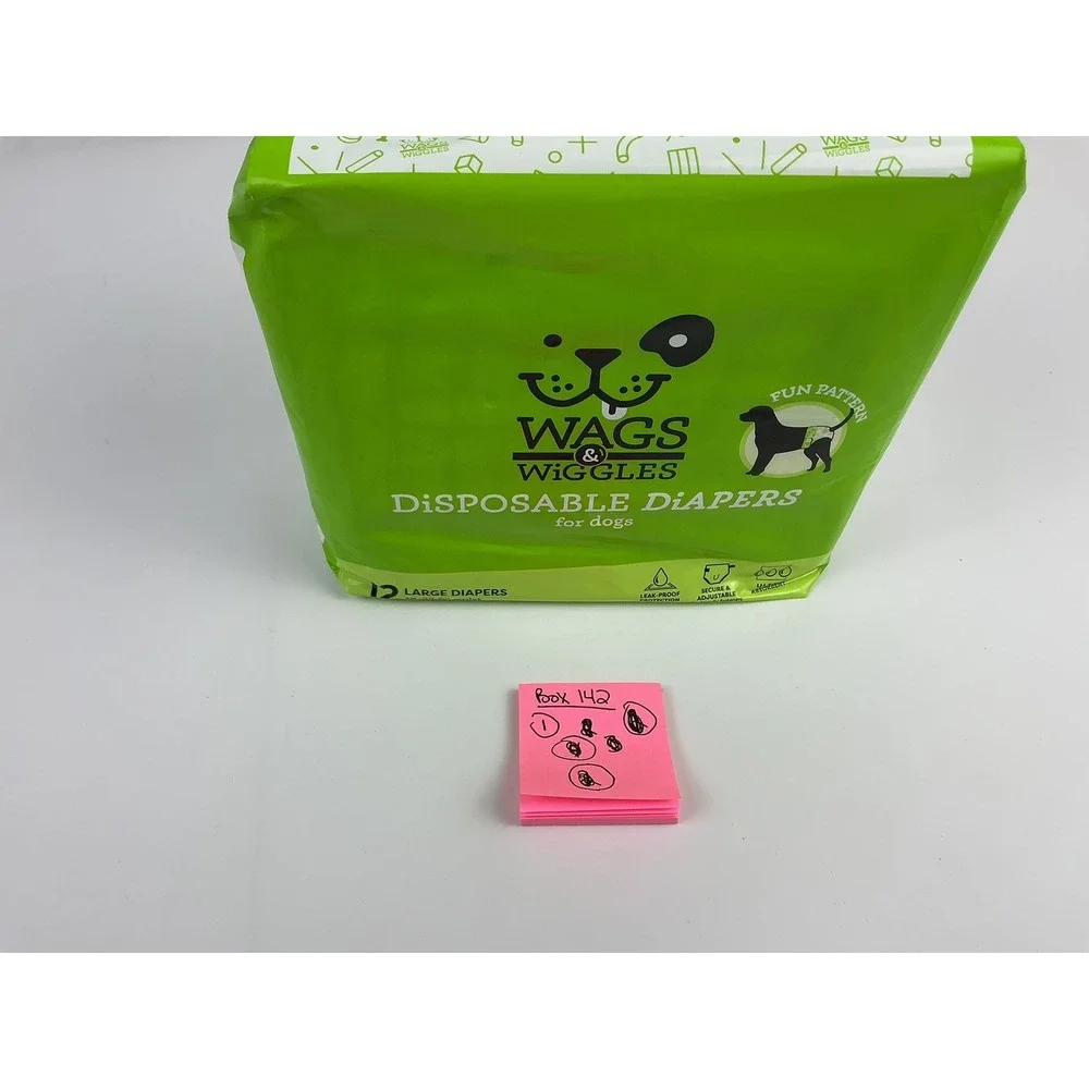 Wags & Wiggles Disposable Dog Diapers‎ Large 12 Count 18–22.5 Waist